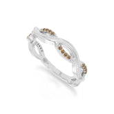 natural citrine twisted wedding band rings in sterling silver